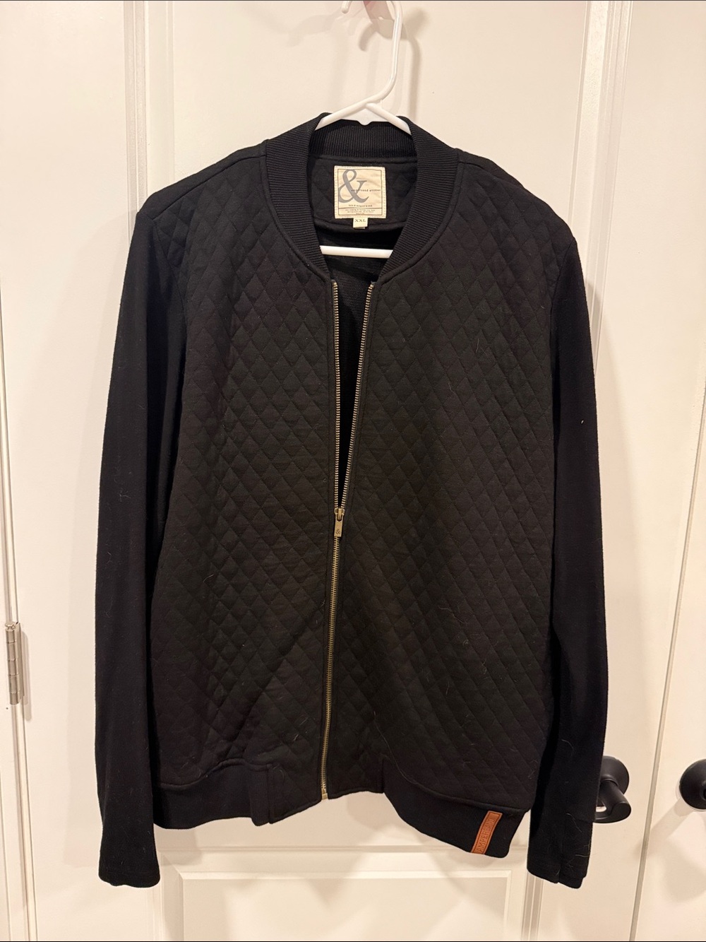 Ampersand Quilted Bomber Jacket - Black